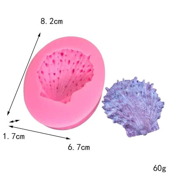 Khuôn Silicon - Sinh Vật Biển TH - sò biển 4.8x4.5cm