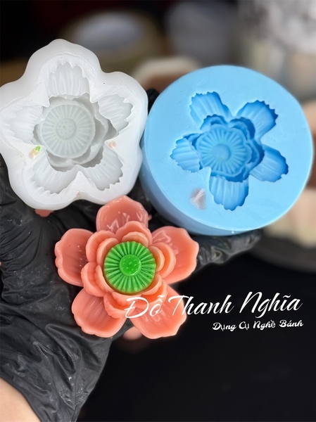 Khuôn Silicon - Hoa Sen Thái Nở - Hoa Sen Mã D 8cm