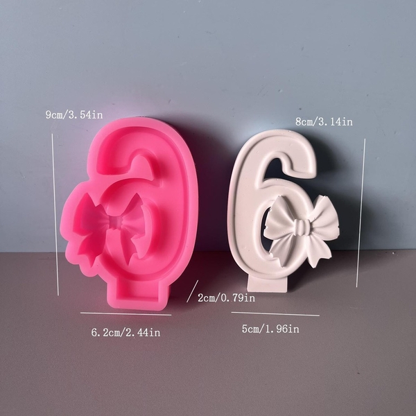 Khuôn Silicon - Số Nơ 0-9 - Số 6