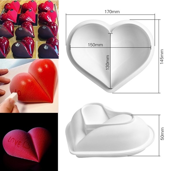 Khuôn Silicon - Trái Tim Trơn - 17.5cm cao 6cm