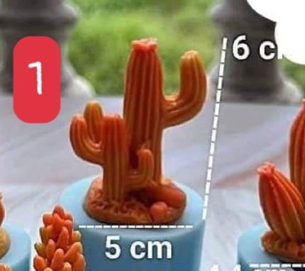 Khuôn Silicon - Sen Đá ĐỨNG  - Set - #1 -5x6cm - Chùm 2 Chỉa