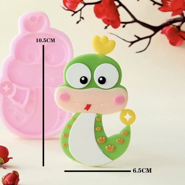 Khuôn Silicon - Động Vật - Con Rắn Mắt Tròn Vàng 10.5cm
