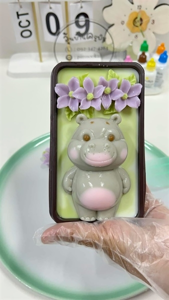 Khuôn Silicon - Động Vật - Gấu To 9cm Vui Vẻ