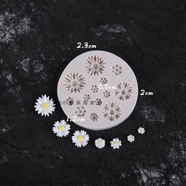 Khuôn Silicon - Hoa Cúc Dẹp TH 13c - 0.8 > 2.3cm