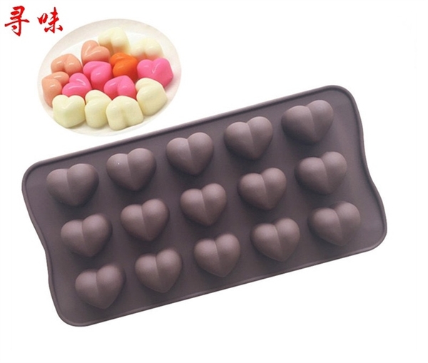 Khuôn Silicon - Trái Tim Kiểu - 15c Tim Trơn