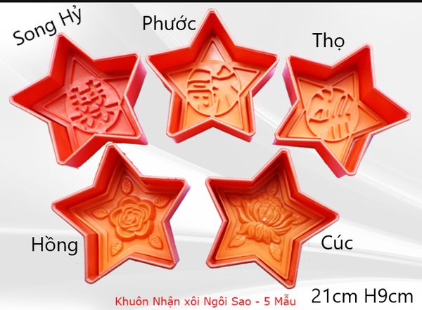 Khuôn Ấn Xôi - Mai 5 Cánh NL - 21cm - Phước - Hán