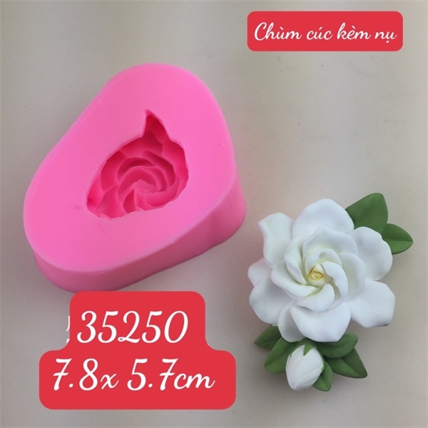Khuôn Silicon - Chùm Hoa Cúc - Kèm Lá Nụ 7.8cm