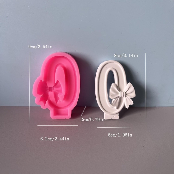 Khuôn Silicon - Số Nơ 0-9 - Số 0