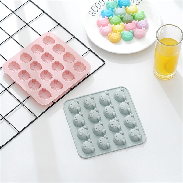 Khuôn Silicon - Động Vật - Heo Mặt 16c