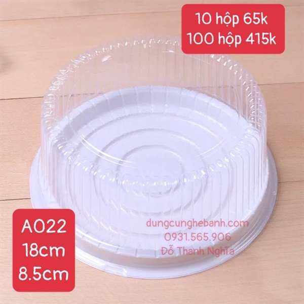 Hộp Nhựa - Tròn A022 - 18cm Cao 8.5cm