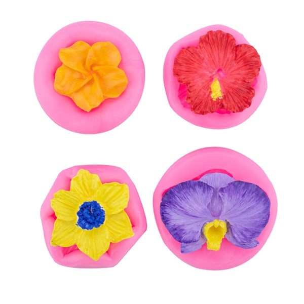 Khuôn Silicon - Hoa Lan Cúc Sứ Set 4 Khuôn