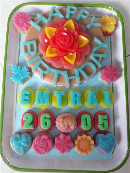 Khuôn Cơm Nhựa - Xôi - Thạch 18-21cm - CN11 - Chữ Happy Birthday Tròn