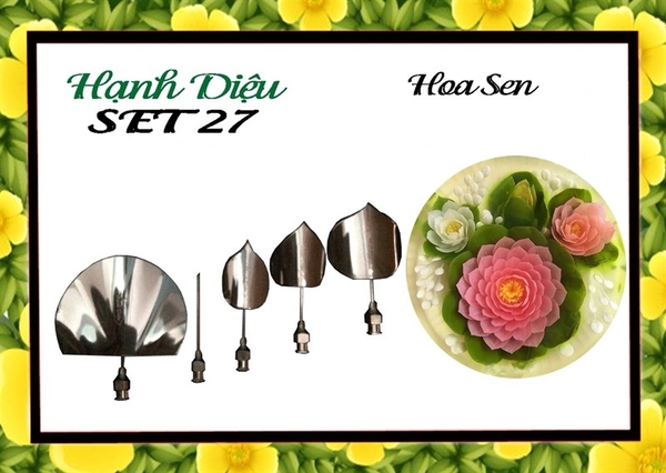 Kim 3D Inox - Bộ 5 - Mẫu 27 Hoa Sen