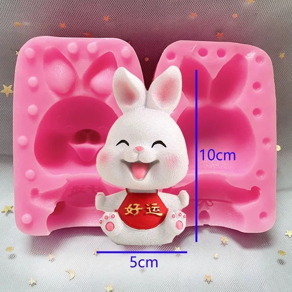 Khuôn Silicon - Động Vật - Con Thỏ 2 Mảnh 10cm