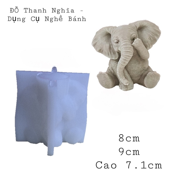 Khuôn Silicon - Động Vật - Con Voi 8c Che Mắt