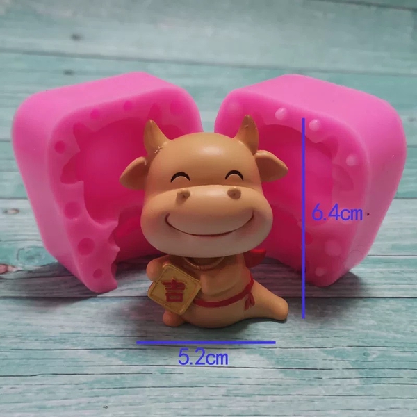 Khuôn Silicon - Động Vật - Trâu 2 mảnh 6.4cm M05