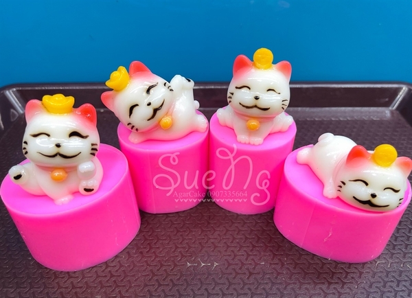 Khuôn Silicon - Động Vật - Mèo Set 4 Mèo Thần Tài