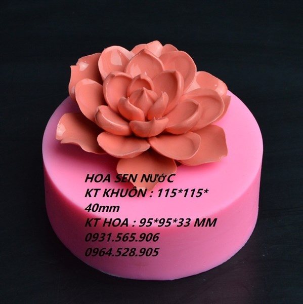 Khuôn Silicon - Hoa Sen Thái Nở - 10.5cm - Nụ Hồng