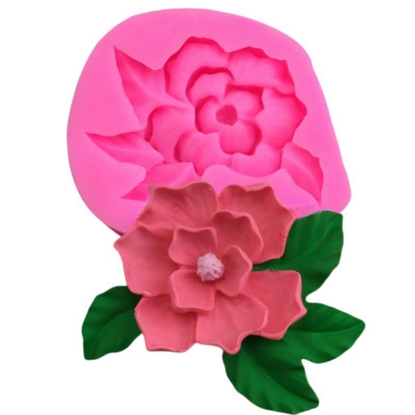 Khuôn Silicon - Chùm Hoa Cúc - Cánh Thẳng Kèm Lá 7.1cm
