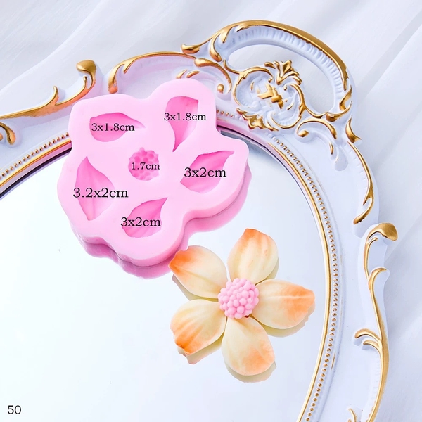 Khuôn Silicon - Hoa Bay Cánh Rũ - Set 4 Hoa