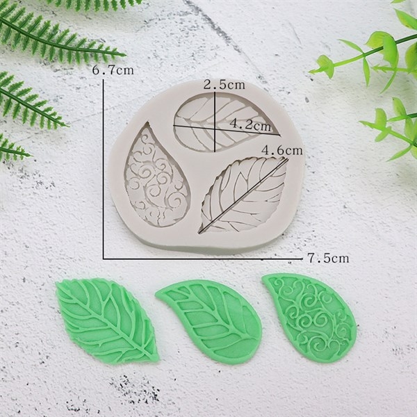 Khuôn Silicon - Lá 4-4.5cm - 3c Uốn Lượn