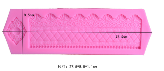 Khuôn Silicon - Viền Mảng Họa Tiết - Ô Vân Tròn 23x6.5cm