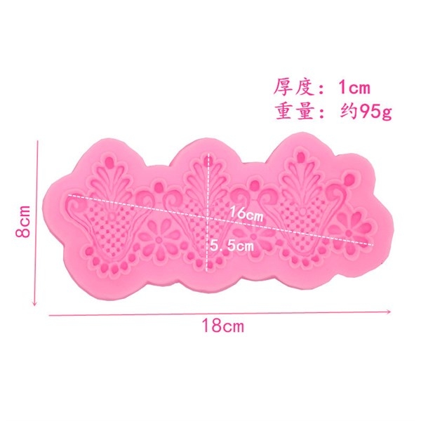 Khuôn Silicon - Viền Chuỗi Họa Tiết - Mai Uốn 18x8cm