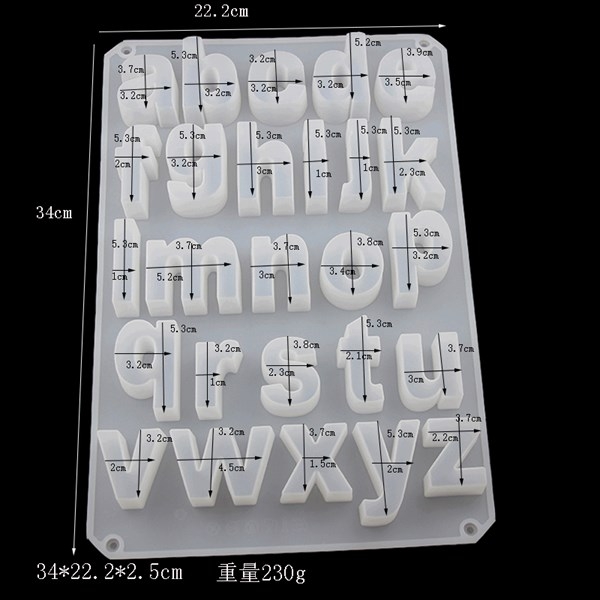 Khuôn Silicon - Chữ Cái Thường - 5cm - Lớn