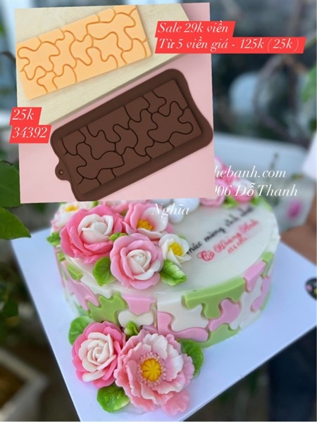 Khuôn Silicon - Viền VN - 17x8cm - VN06 - Vân Đất