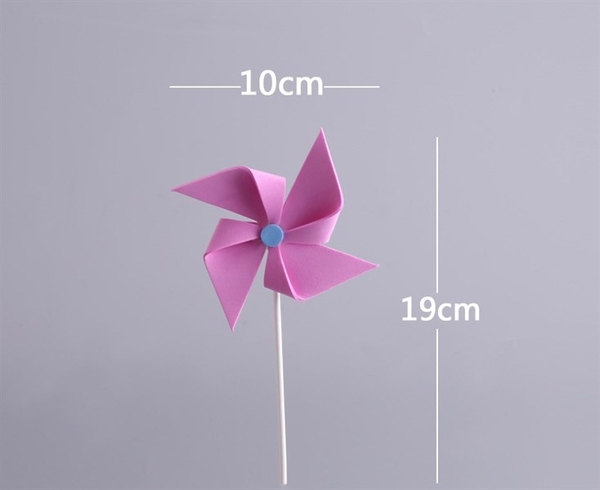 Set Bộ 3 Cắm Chong Chóng Phụ Kiện Trang Trí Bánh - hồng