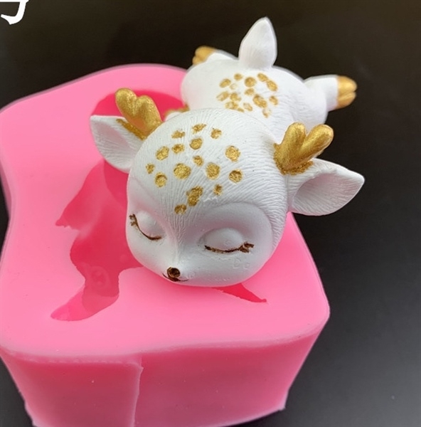 Khuôn Silicon - Động Vật - Hươu Nai Tuần Lộc Noel - Nằm Úp