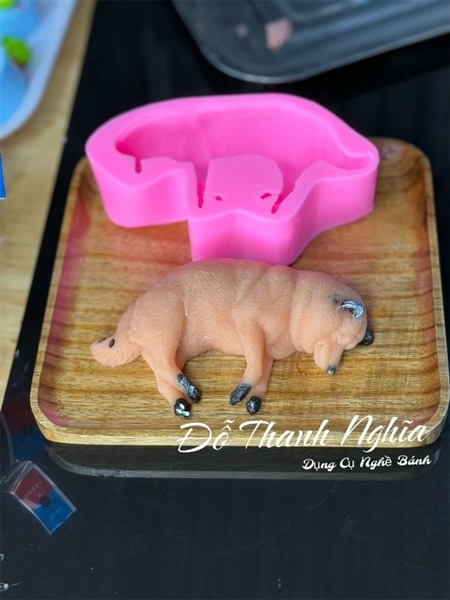 Khuôn Silicon - Động Vật - Chó Con Nằm Dài 13cm