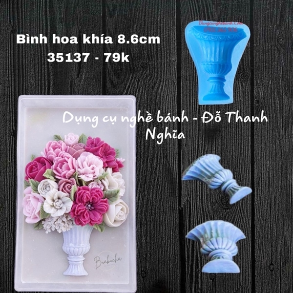 Khuôn Silicon - Bình Hoa - Khía 8.6cm