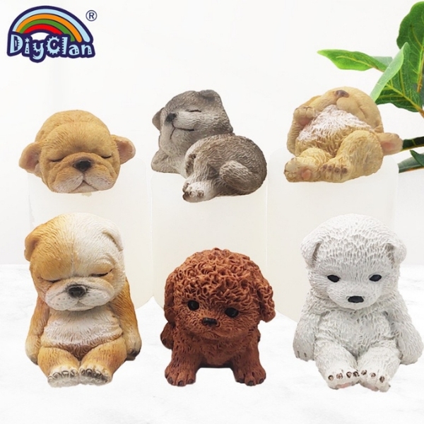 Khuôn Silicon Động Vật Chó Cún Nằm Dài