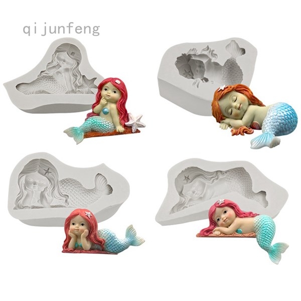 Combo 6 Khuôn Silicon Cô Tiên Cá - Sinh Vật Biển