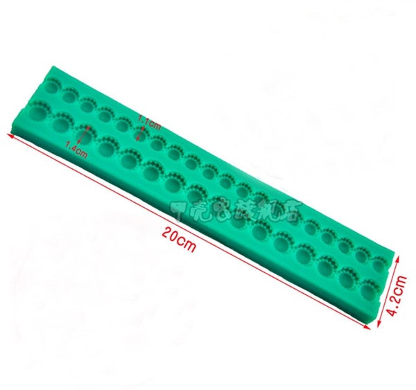 Khuôn Silicon - Viền Chuỗi Dây - Hạt Nút 2c - 20cm