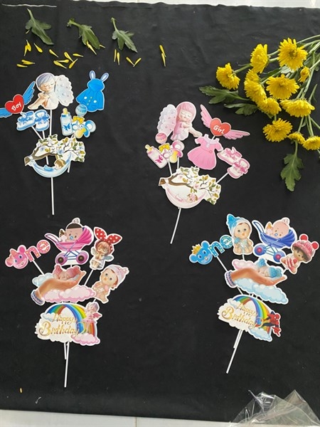 Set Cắm Em Bé Phụ Kiện Trang Trí Bánh - embexanhchudit