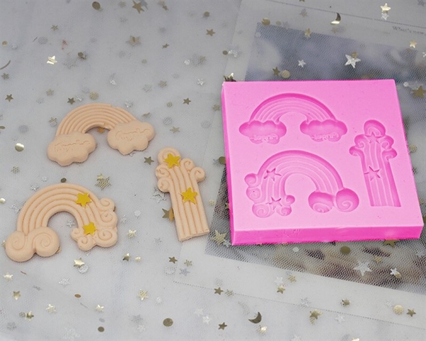 Khuôn Silicon - Bầu Trời - Cầu Vồng - Thẳng 3c