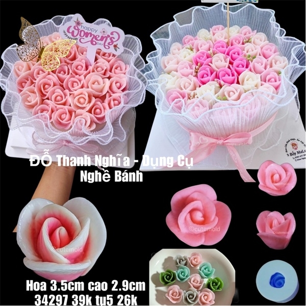 Khuôn Silicon Hoa Hồng - NỤ BÚP - SHH