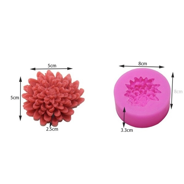 Khuôn Silicon - Hoa Cúc Thược Dược - Cánh Thẳng - 5cm