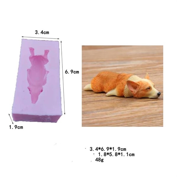 Khuôn Silicon - Động Vật - Chó Nằm Set 3
