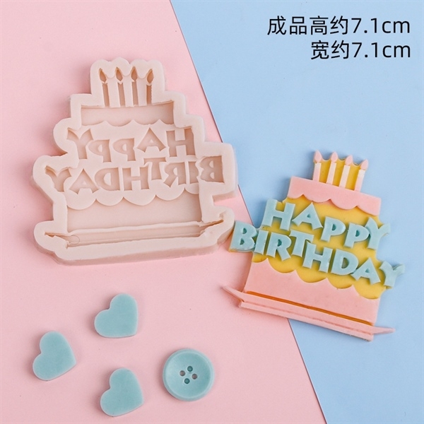 Khuôn Silicon - Chữ Happy - Happy 4 Nến