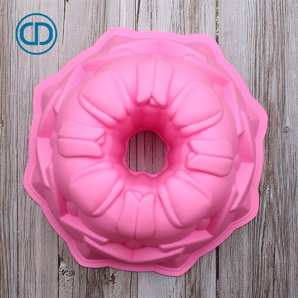 Khuôn Silicon - Đế - Tròn Lõm 8 Hoa Tulip 22.5 Cm