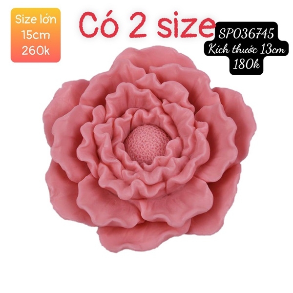 Khuôn Silicon - Hoa Mẫu Đơn - Đại đoá 12.5cm - Bắp Cải