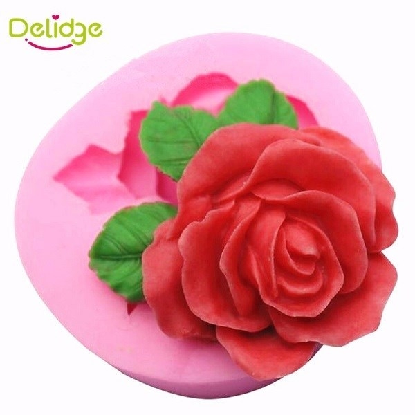 Khuôn Silicon - Hoa Hồng Nở - 5.5cm - Nằm Kèm Lá Sale 39k