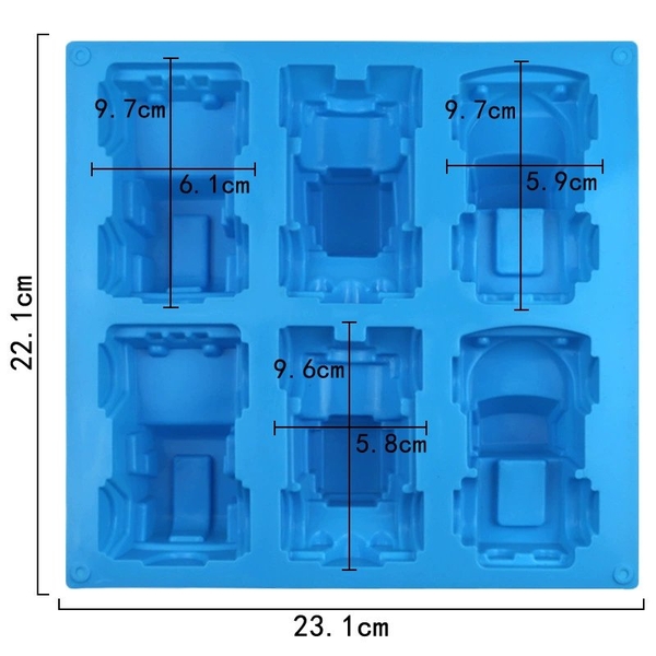 Khuôn Silicon - Xe Cộ - Xe Hơi Ô Tô Vĩ 6C 7.4*4.8*3 Cm