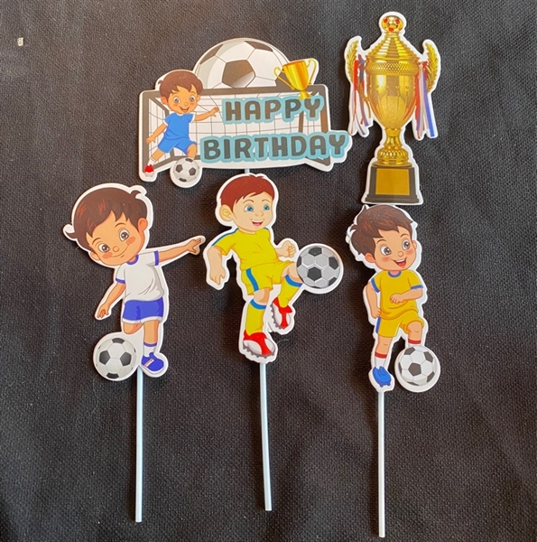 pkc- phụ kiện Cắm cắm bóng đá cup Trang Trí Bánh - bóng đá 01