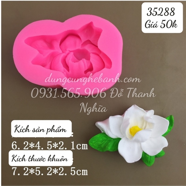 Khuôn Silicon - Hoa Lan Kèm Lá 6.2cm