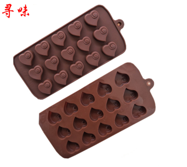 Khuôn Silicon - Trái Tim Kiểu - 15c Chấm Xoáy