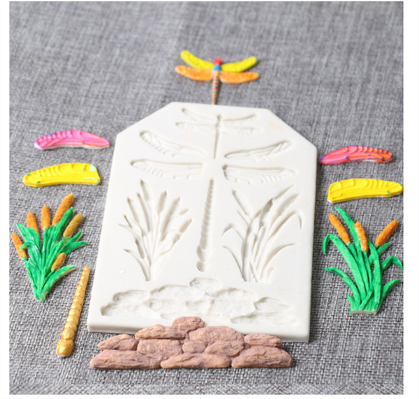 Khuôn Silicon - Côn Trùng - Chuồn Chuồn Cỏ Lá Đá